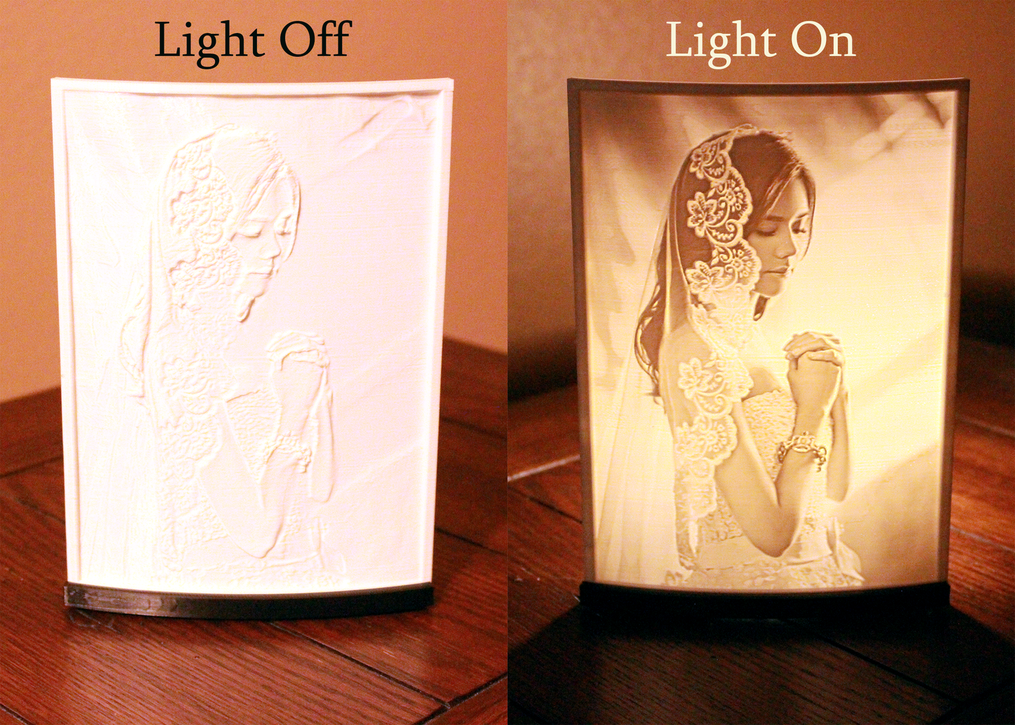 Table Lamp - Personalized 3D Printed Light Up Lithophane Lamp